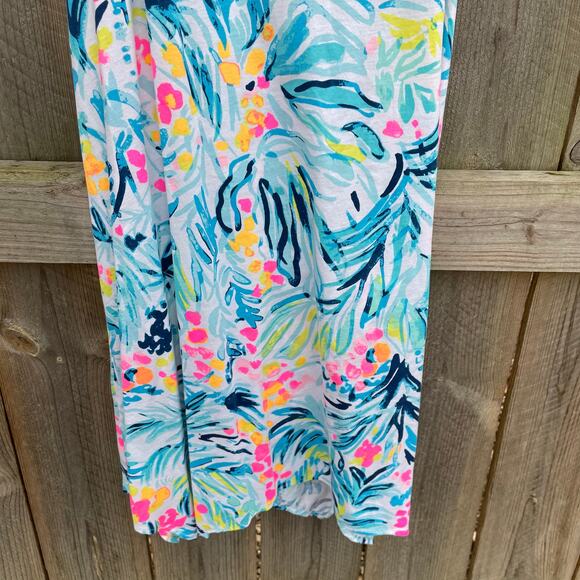 Lilly Pulitzer Women Trapeze Dress Tippy Top Scoop Neck Asymmetrical Hem Blue XS - Picture 4 of 8